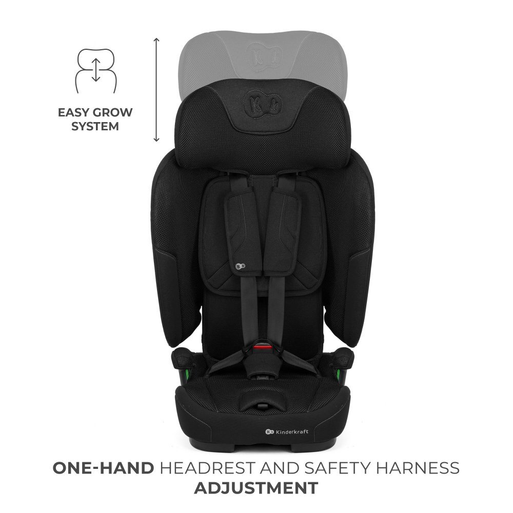 KINDERKRAFT Scaun auto pentru copii Fix2go Black 76-150 cm I-size pliabil prindere Top tether spatar reglabil SPS