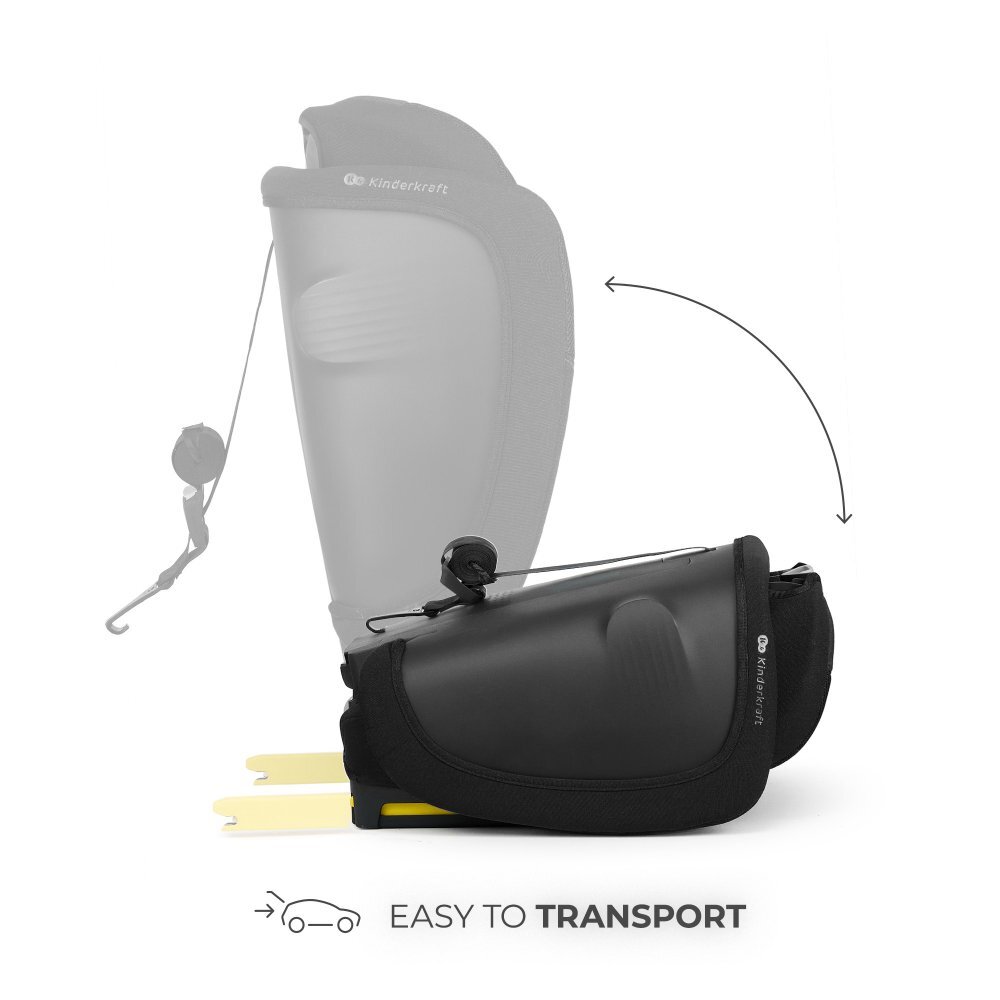 KINDERKRAFT Scaun auto pentru copii Fix2go Black 76-150 cm I-size pliabil prindere Top tether spatar reglabil SPS