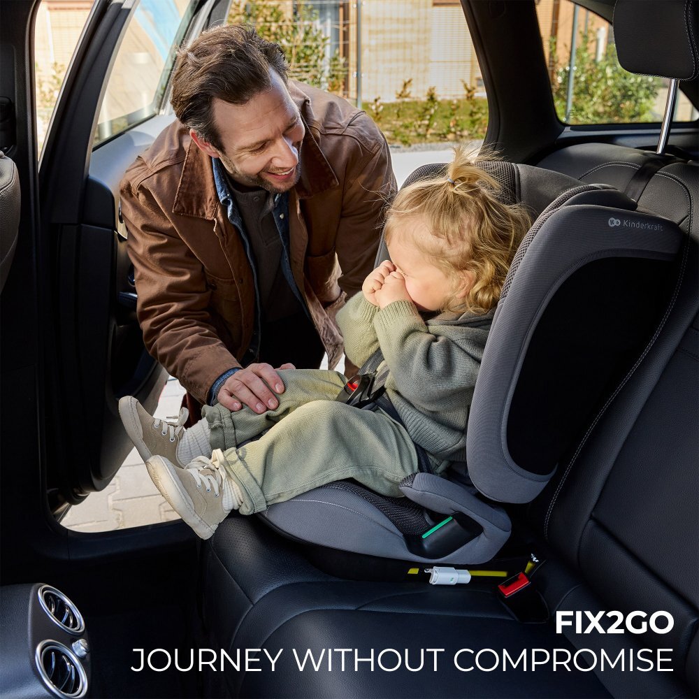 KINDERKRAFT Scaun auto pentru copii Fix2go Green 76-150 cm I-size pliabil prindere Top tether spatar reglabil SPS