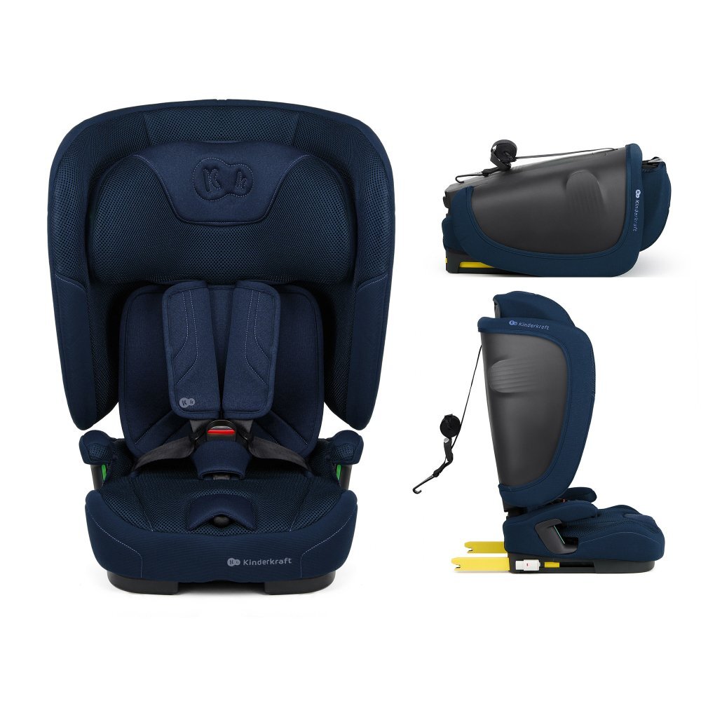 KINDERKRAFT Scaun auto pentru copii Fix2go Navy 76-150 cm I-size pliabil prindere Top tether spatar reglabil SPS
