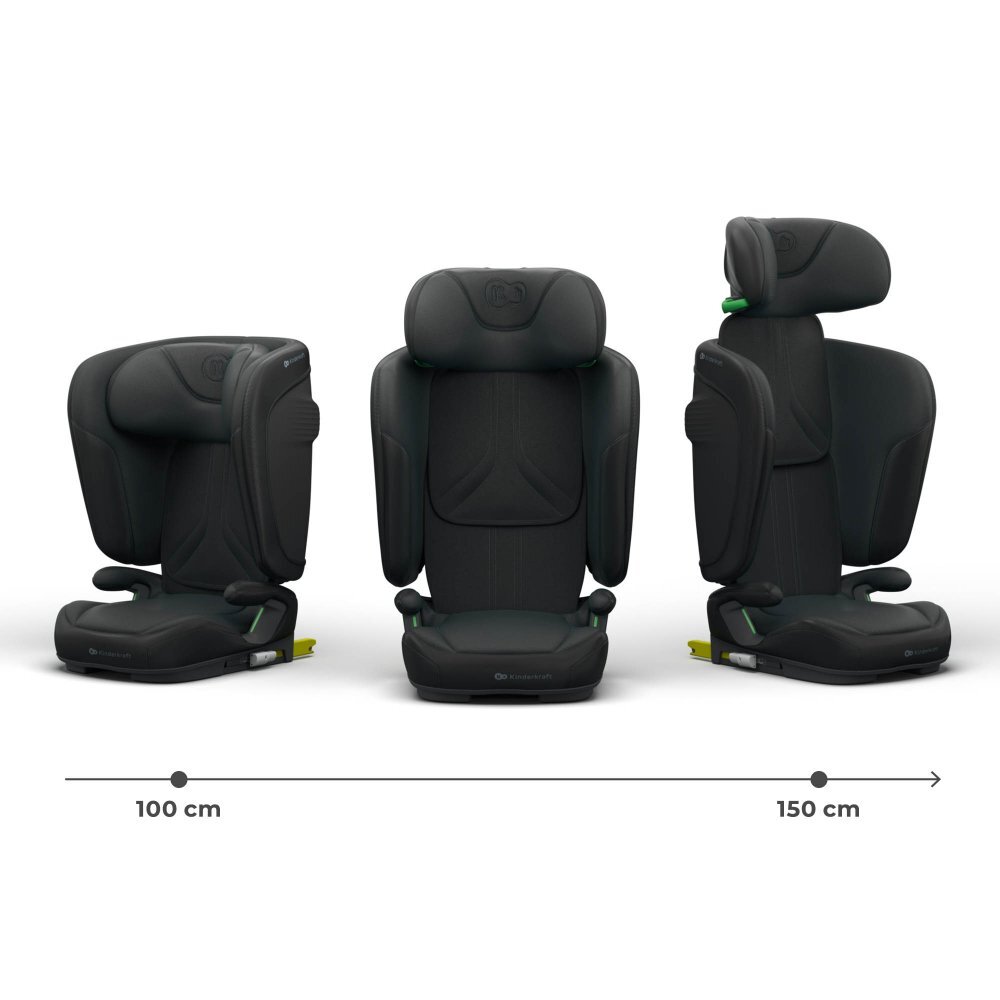 KINDERKRAFT Scaun auto pentru copii Unity2 Black 100-150 cm pliabil i-size spatar reglabil tetiera ajustabila