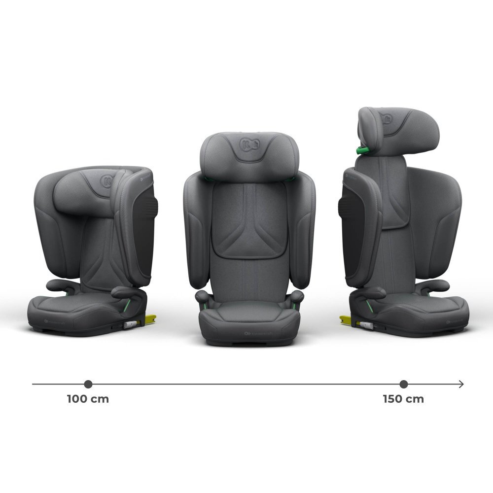 KINDERKRAFT Scaun auto pentru copii Unity2 Grey 100-150 cm pliabil i-size spatar reglabil tetiera ajustabila