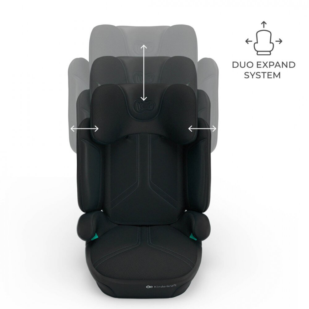 KINDERKRAFT Scaun auto pliabil XPand 2 Pro Graphite Black 100-150 cm tetiera reglabila protectie laterala sistem isofix