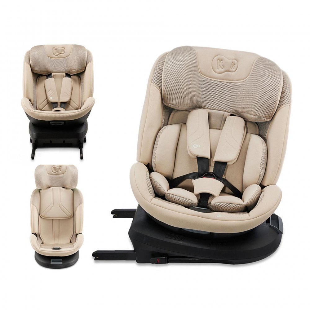 KINDERKRAFT Scaun auto XPedition 3 Beige i-Size 40-150 cm Isofix Top-Tether Sistem Easy Spin 360 Protectie SPS Spatar reglabil Insertie ergonomica