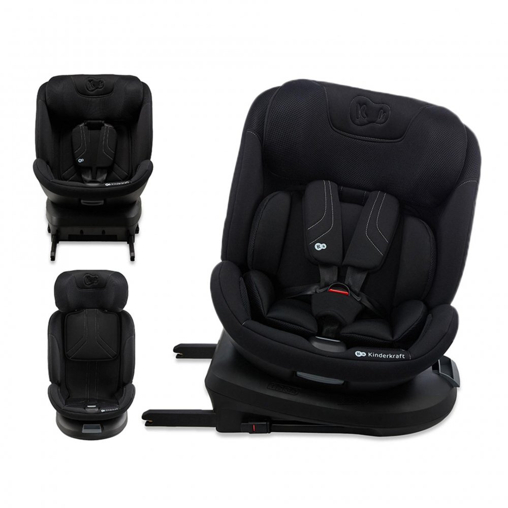 KINDERKRAFT Scaun auto XPedition 3 Black i-Size 40-150 cm Isofix Top-Tether Sistem Easy Spin 360 Protectie SPS Spatar reglabil Insertie ergonomica