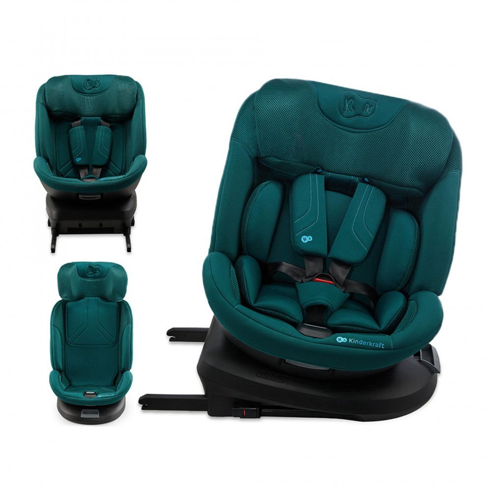 KINDERKRAFT Scaun auto XPedition 3 Green i-Size 40-150 cm Isofix Top-Tether Sistem Easy Spin 360 Protectie SPS Spatar reglabil Insertie ergonomica