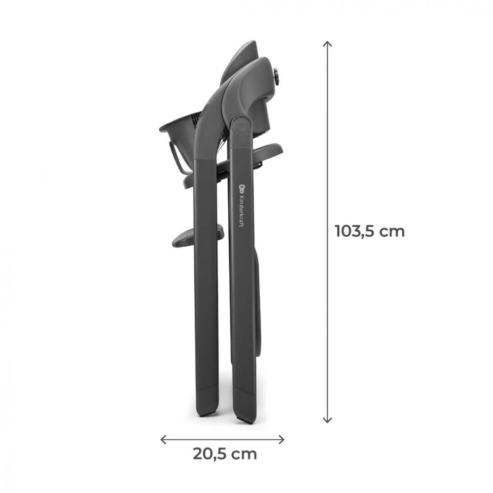 KINDERKRAFT Scaun de masa 2 in 1 pentru copii Tino Grey