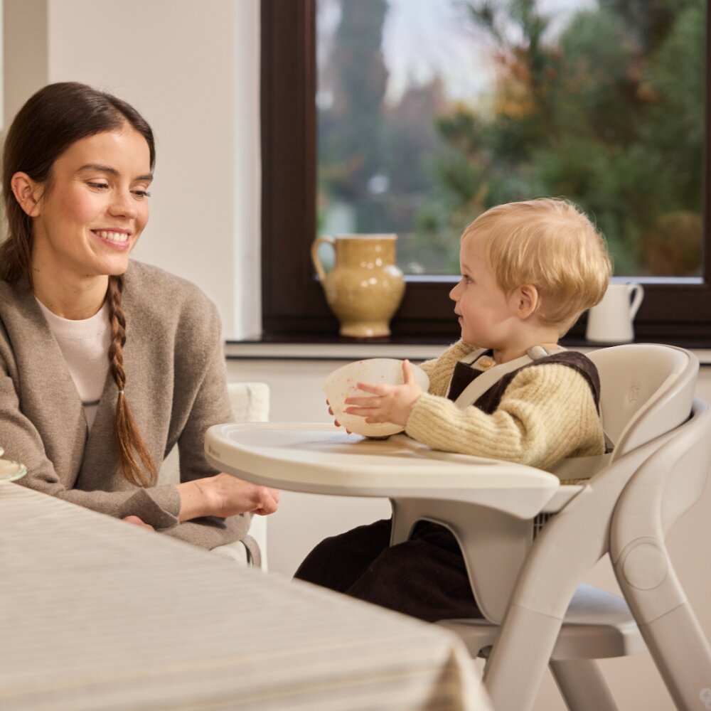 KINDERKRAFT Scaun de masa 2 in 1 pentru copii Tino Grey