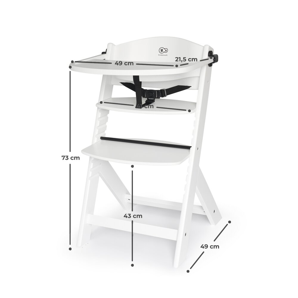 KINDERKRAFT Scaun de masa 3 in 1 Enock full white