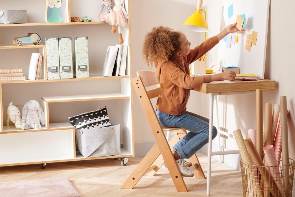 KINDERKRAFT Scaun de masa 3 in 1 Enock woodenwhite
