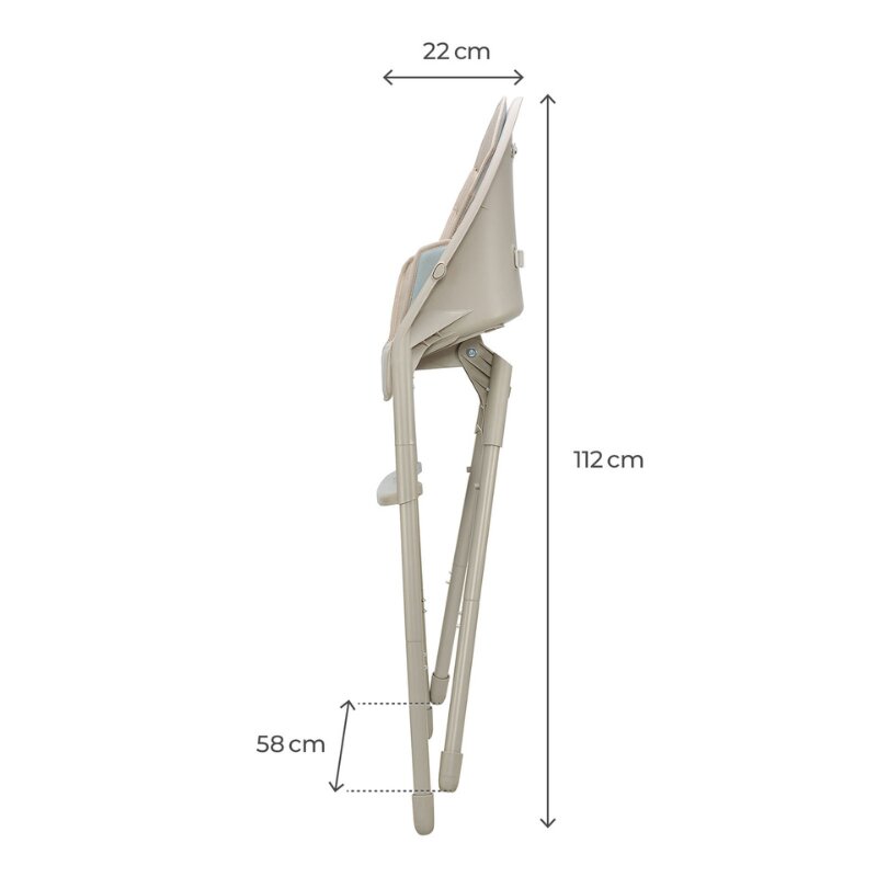 KINDERKRAFT Scaun de masa Dinnly Beige transformabil intr-un scaun inalt husa scaun PU pana la 15 kg