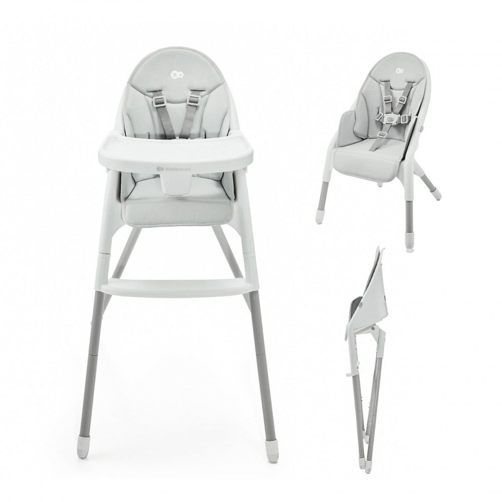 KINDERKRAFT Scaun de masa Dinnly Grey transformabil intr-un scaun inalt husa scaun PU pana la 15 kg