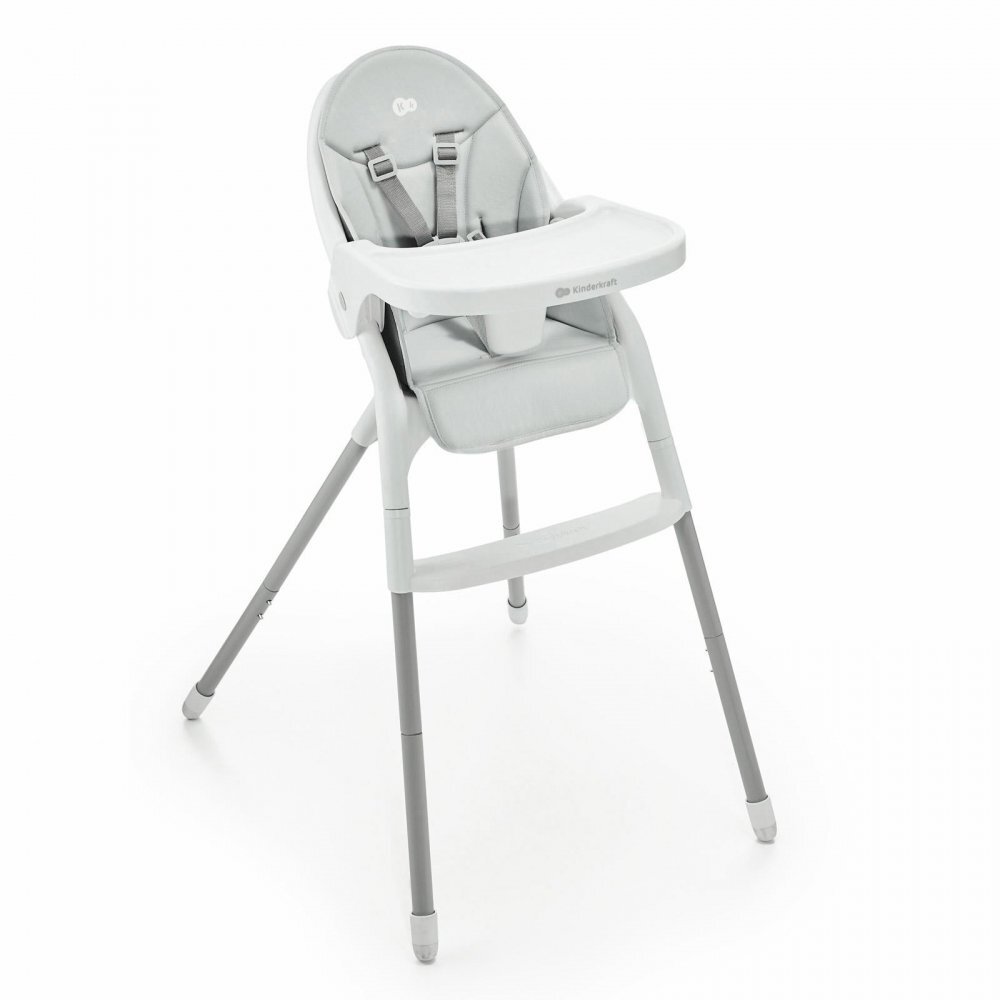 KINDERKRAFT Scaun de masa Dinnly Grey transformabil intr-un scaun inalt husa scaun PU pana la 15 kg