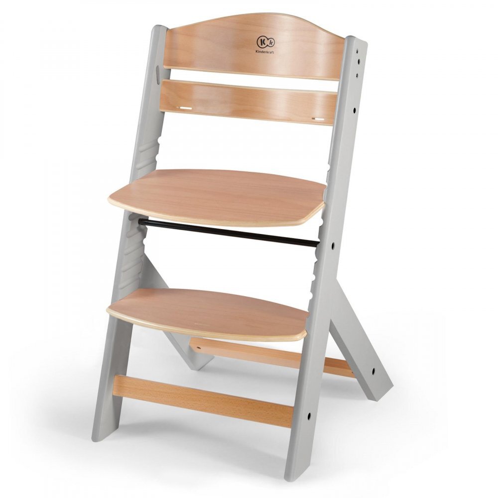 KINDERKRAFT Scaun de masa Enock Grey 3 in 1 cu pernuta