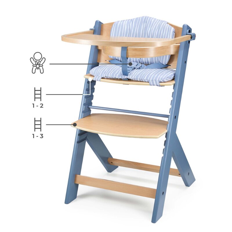 KINDERKRAFT Scaun de masa Enock Nordic Breeze 3 in 1 cu pernuta