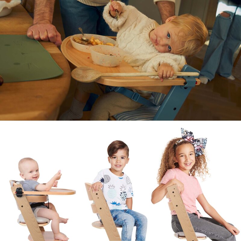 KINDERKRAFT Scaun de masa Enock Nordic Breeze 3 in 1 cu pernuta