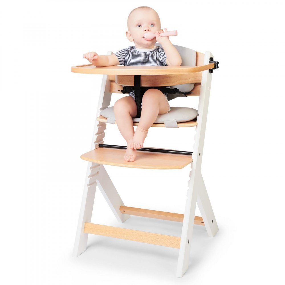 KINDERKRAFT Scaun de masa Enock White 3 in 1 cu pernuta
