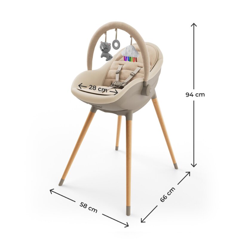 KINDERKRAFT Scaun de masa pentru copii 3 in 1 Fini Up Beige
