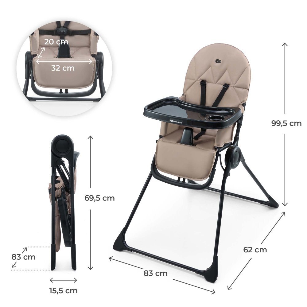 KINDERKRAFT Scaun de masa pentru copii Binci Beige