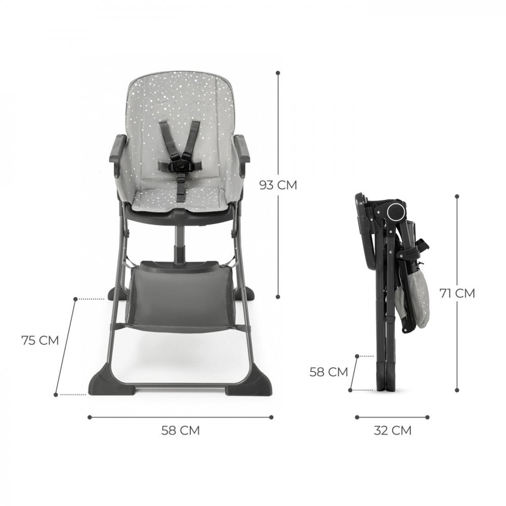 KINDERKRAFT Scaun de masa pliabil Foldee grey