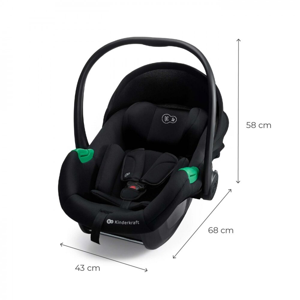 KINDERKRAFT Scoica auto Mink Pro 2 I-size 40-75 cm + baza Zestaw Black
