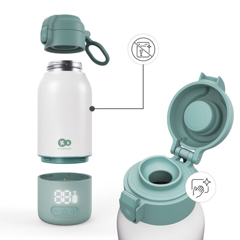 KINDERKRAFT Termos si incalzitor de biberoane 2 in 1 Gaja Green