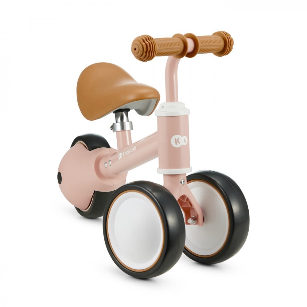 KINDERKRAFT Tricicleta copii de echilibru Cutie fuzzy peach varsta 1-3 ani roti din spuma EVA posibilitatea de reglare a inaltimii scaunului (26-28 cm) sarcina maxima 15 kg