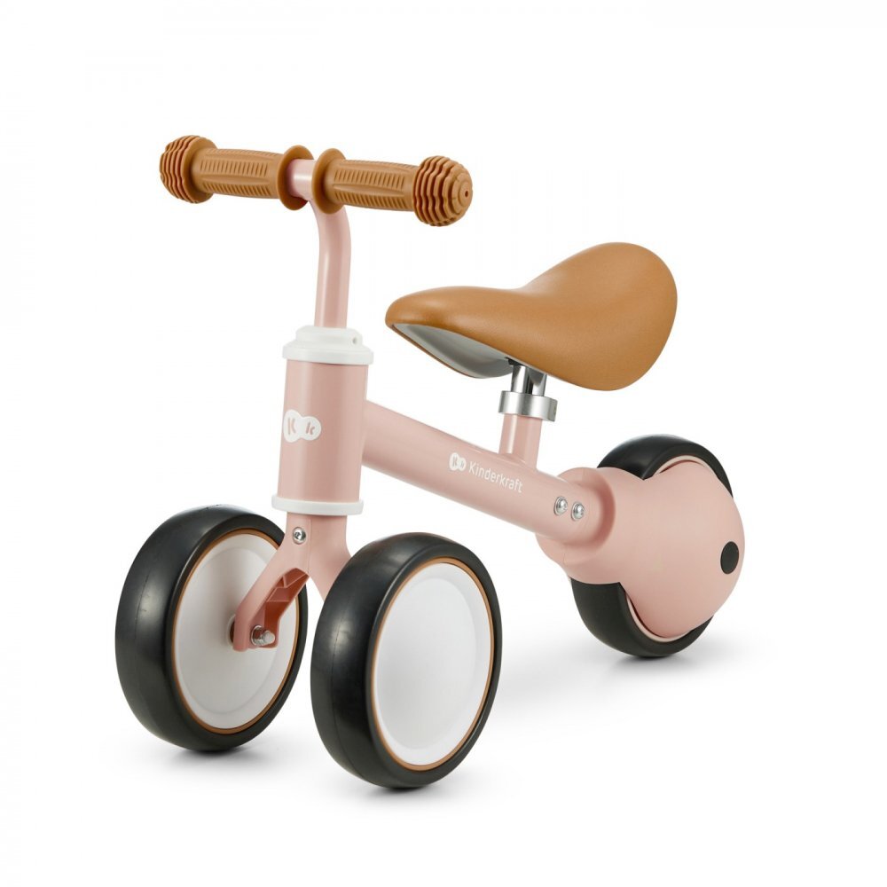 KINDERKRAFT Tricicleta copii de echilibru Cutie fuzzy peach varsta 1-3 ani roti din spuma EVA posibilitatea de reglare a inaltimii scaunului (26-28 cm) sarcina maxima 15 kg