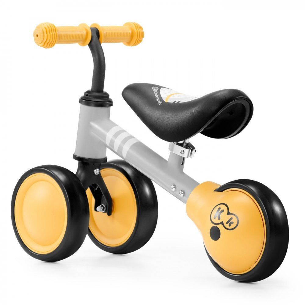 KINDERKRAFT Tricicleta copii de echilibru cutie honey de la 1 an roti spuma EVA scaun reglabil pe inaltime limitator directie sarcina maxima admisa 15 kg