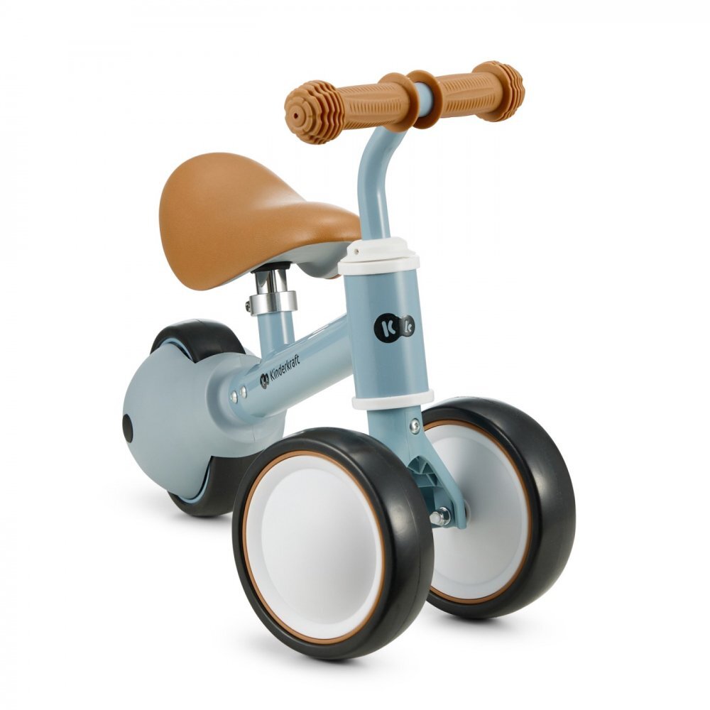 KINDERKRAFT Tricicleta copii de echilibru Cutie light blue varsta 1-3 ani roti din spuma EVA posibilitatea de reglare a inaltimii scaunului (26-28 cm) sarcina maxima 15 kg