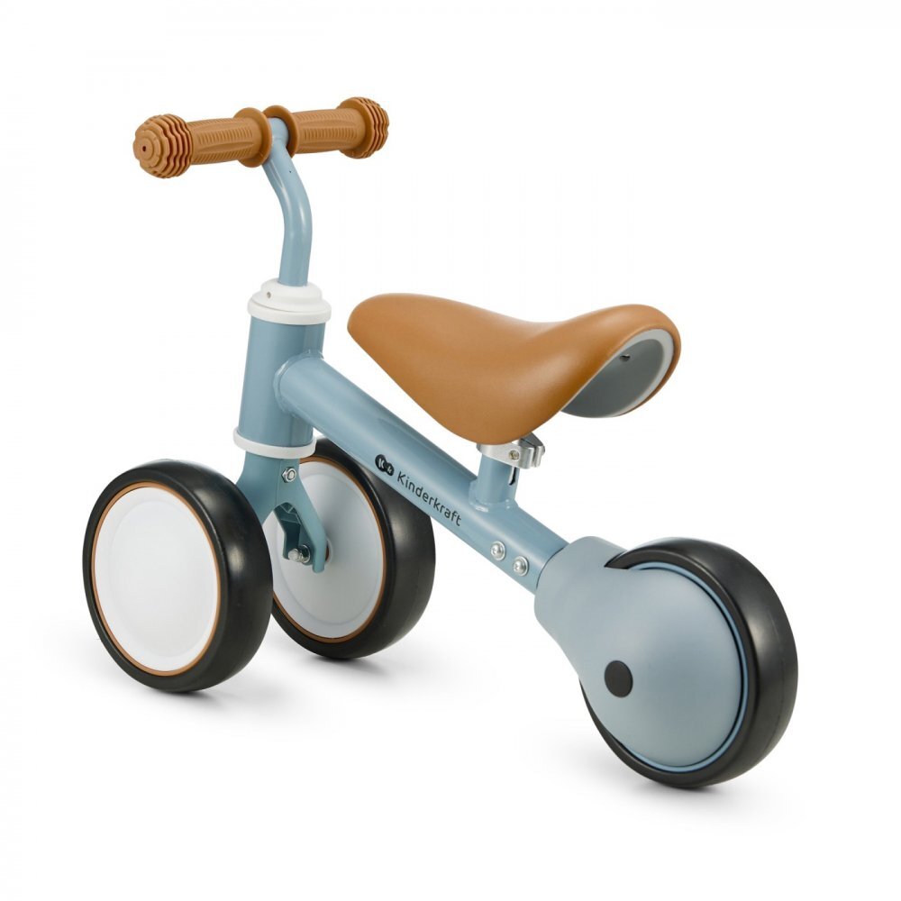 KINDERKRAFT Tricicleta copii de echilibru Cutie light blue varsta 1-3 ani roti din spuma EVA posibilitatea de reglare a inaltimii scaunului (26-28 cm) sarcina maxima 15 kg
