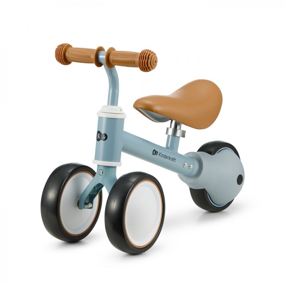 KINDERKRAFT Tricicleta copii de echilibru Cutie light blue varsta 1-3 ani roti din spuma EVA posibilitatea de reglare a inaltimii scaunului (26-28 cm) sarcina maxima 15 kg