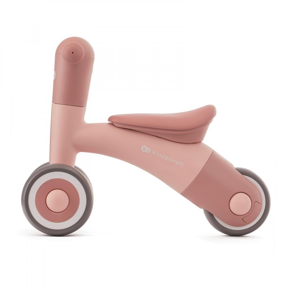 KINDERKRAFT Tricicleta copii de echilibru Minibi candy pink varsta 1- 3 ani inaltimea de la sol la sa 24-27 cm Roti spuma EVA cadru PP limitarea unghiului de viraj al ghidonului