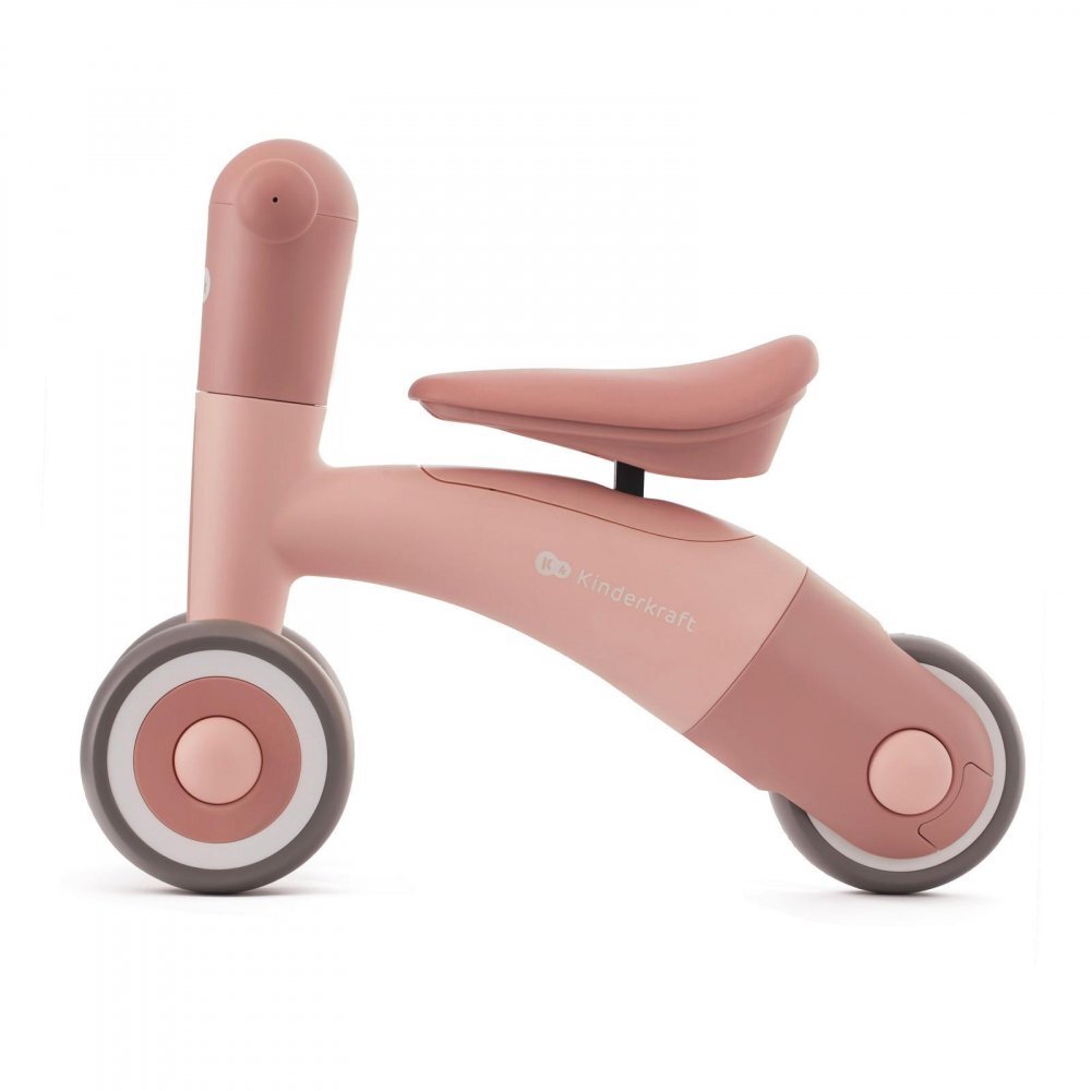 KINDERKRAFT Tricicleta copii de echilibru Minibi candy pink varsta 1- 3 ani inaltimea de la sol la sa 24-27 cm Roti spuma EVA cadru PP limitarea unghiului de viraj al ghidonului