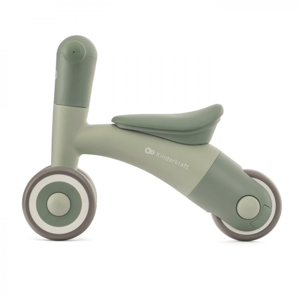 KINDERKRAFT Tricicleta copii de echilibru Minibi leaf green varsta 1- 3 ani inaltimea de la sol la sa 24-27 cm Roti spuma EVA cadru PP limitarea unghiului de viraj al ghidonului