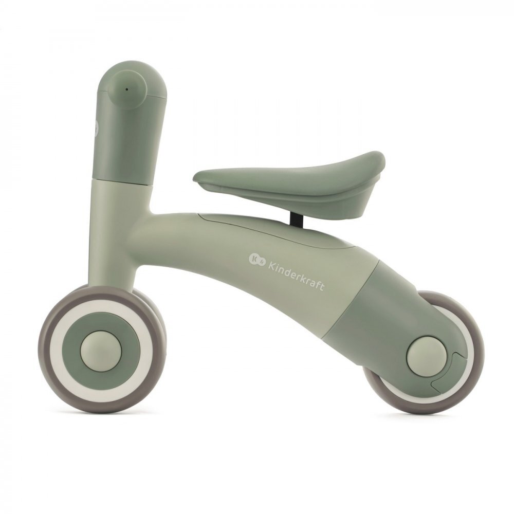 KINDERKRAFT Tricicleta copii de echilibru Minibi leaf green varsta 1- 3 ani inaltimea de la sol la sa 24-27 cm Roti spuma EVA cadru PP limitarea unghiului de viraj al ghidonului
