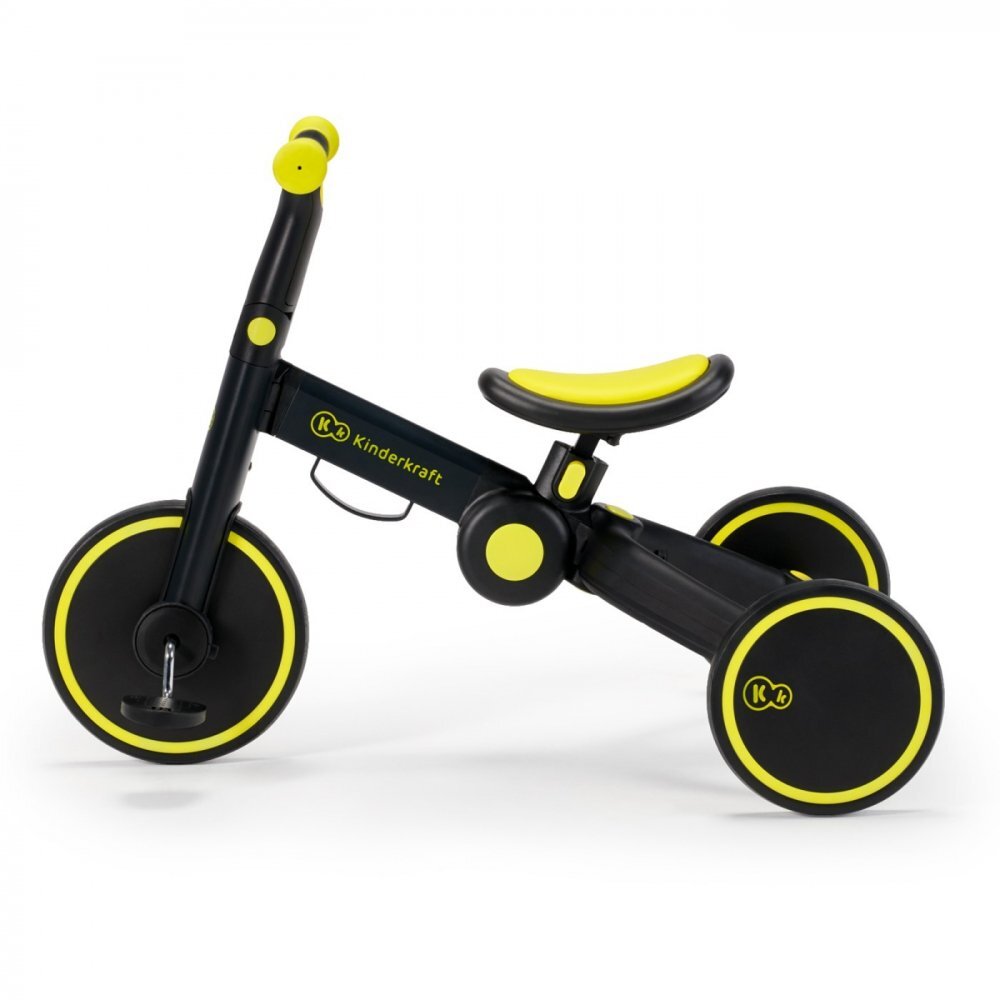 KINDERKRAFT Tricicleta pentru copii 4trike Black Volt transformabila cu cadru de aluminiu pliabila roti din spuma Eva 3 functii greutate redusa doar 35 kg de la 12 luni