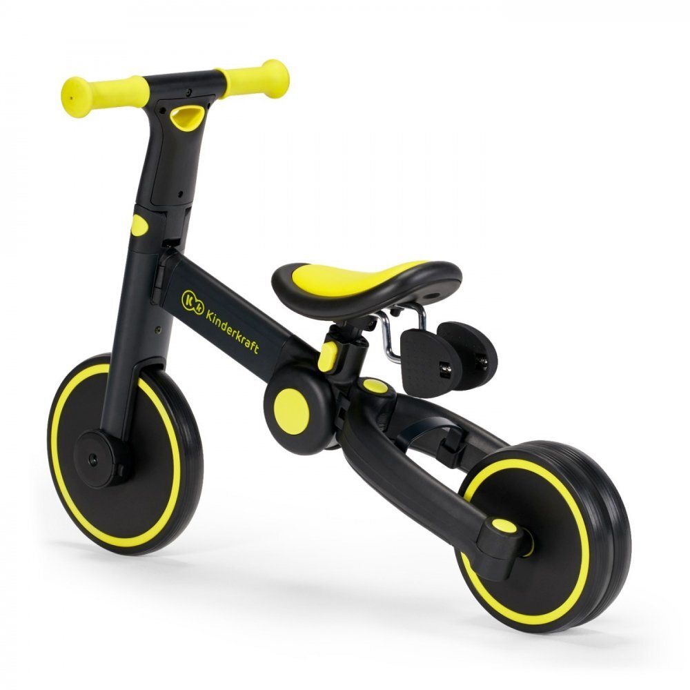 KINDERKRAFT Tricicleta pentru copii 4trike Black Volt transformabila cu cadru de aluminiu pliabila roti din spuma Eva 3 functii greutate redusa doar 35 kg de la 12 luni