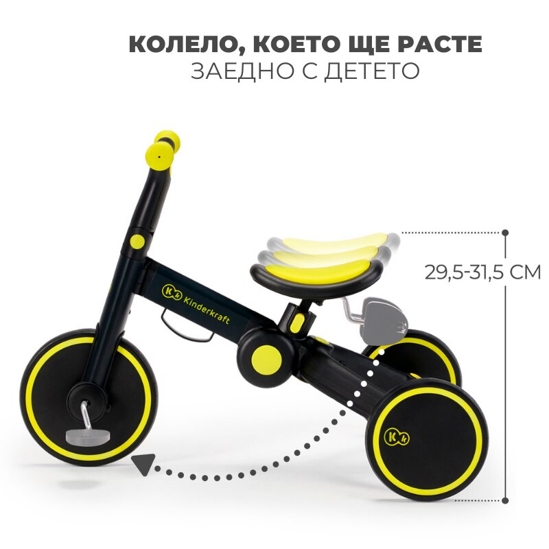 KINDERKRAFT Tricicleta pentru copii 4trike Pink transformabila cu cadru de aluminiu pliabila roti din spuma Eva 3 functii greutate redusa doar 35 kg de la 12 luni