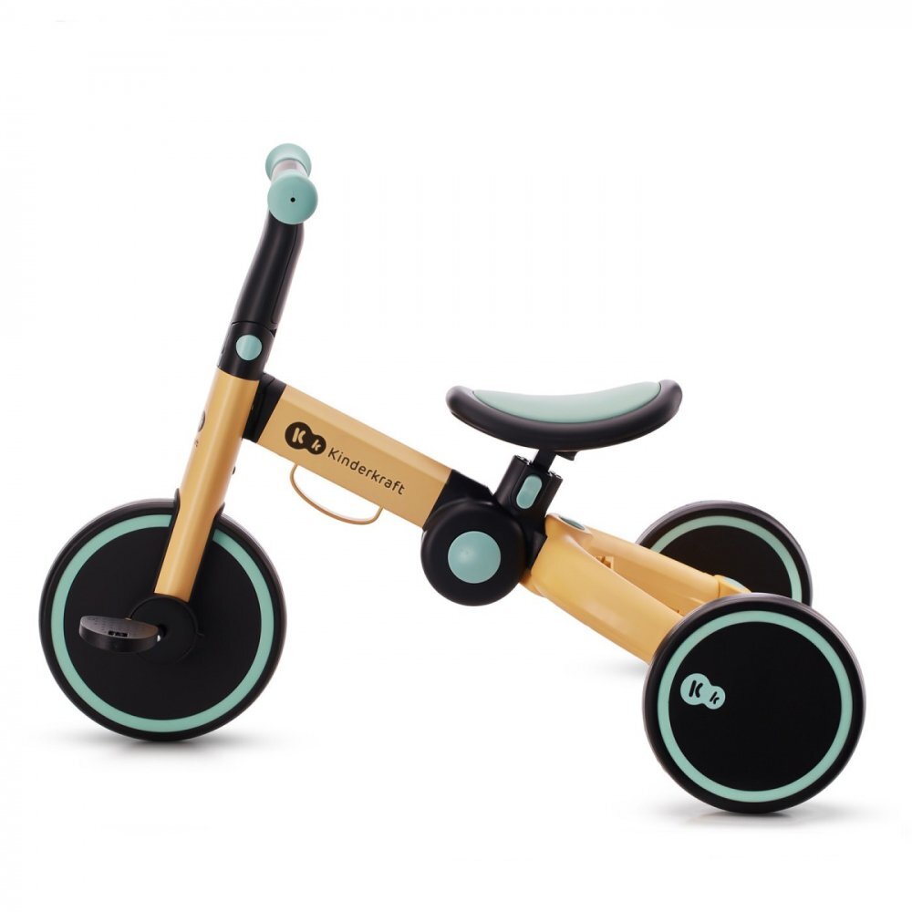 KINDERKRAFT Tricicleta pentru copii 4trike Sunflower Blue transformabila cu cadru de aluminiu pliabila roti din spuma Eva 3 functii greutate redusa doar 35 kg de la 12 luni
