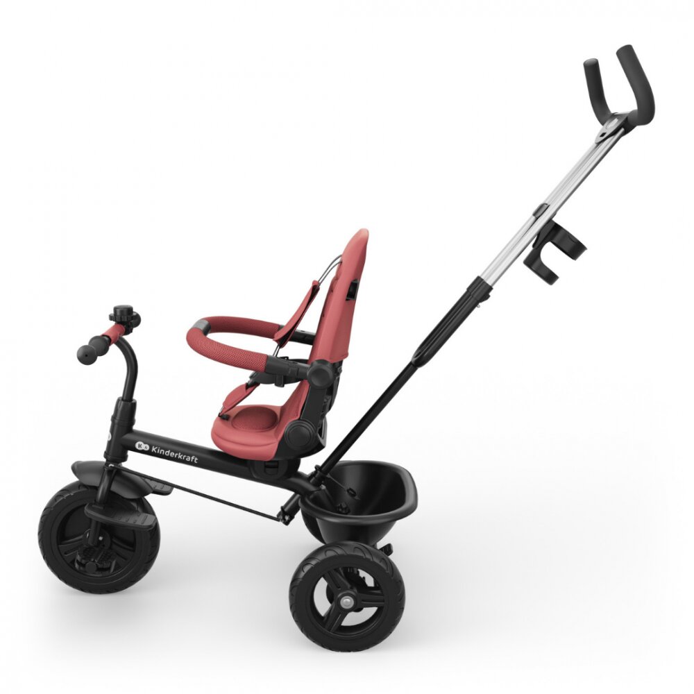 KINDERKRAFT Tricicleta pentru copii Aston 2 Plus Pink rotatie 360 maner reglabil greutate admisa 25 kg