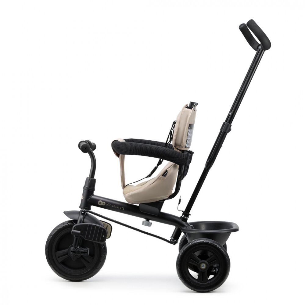 KINDERKRAFT Tricicleta pentru copii Freeway 2 Grey scaun rotativ 360 funtie freewheel husa Air Comfort bara de protectie suport picioare greutate admisa 25 kg