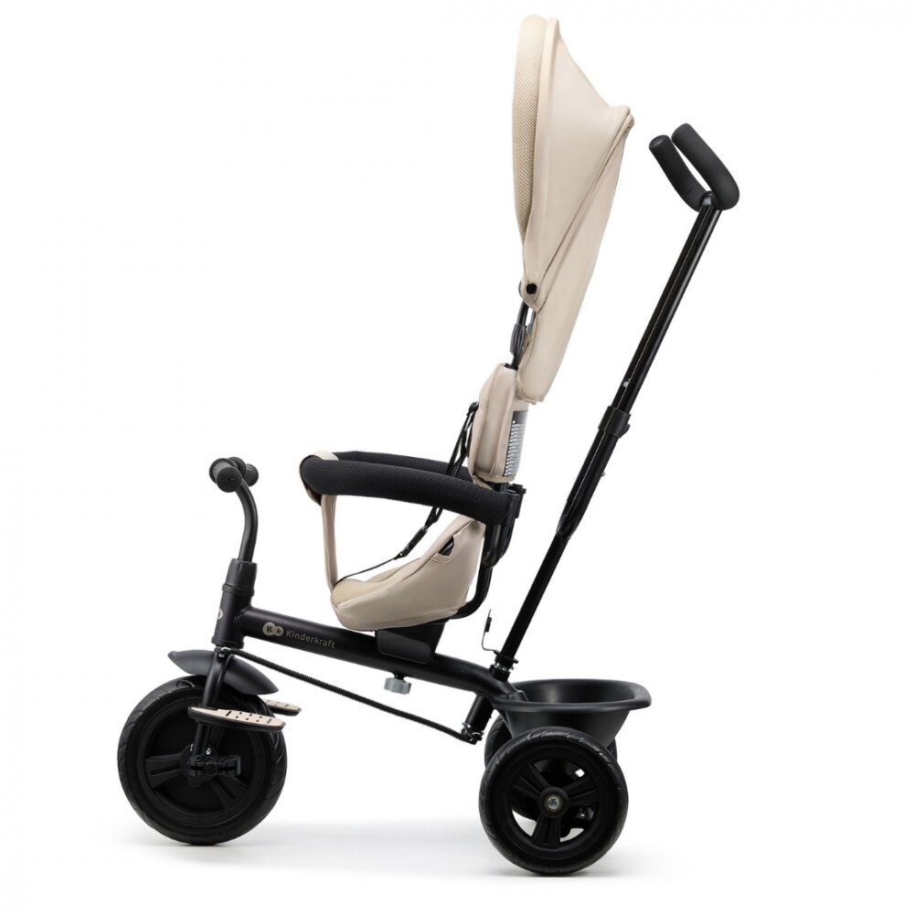KINDERKRAFT Tricicleta pentru copii Freeway 2 Grey scaun rotativ 360 funtie freewheel husa Air Comfort bara de protectie suport picioare greutate admisa 25 kg