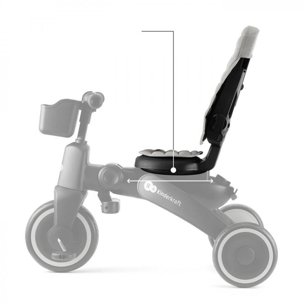 KINDERKRAFT Tricicleta pentru copii Jazz 2 Grey pliabila scaun rotativ spatar reglabil maner ajustabil