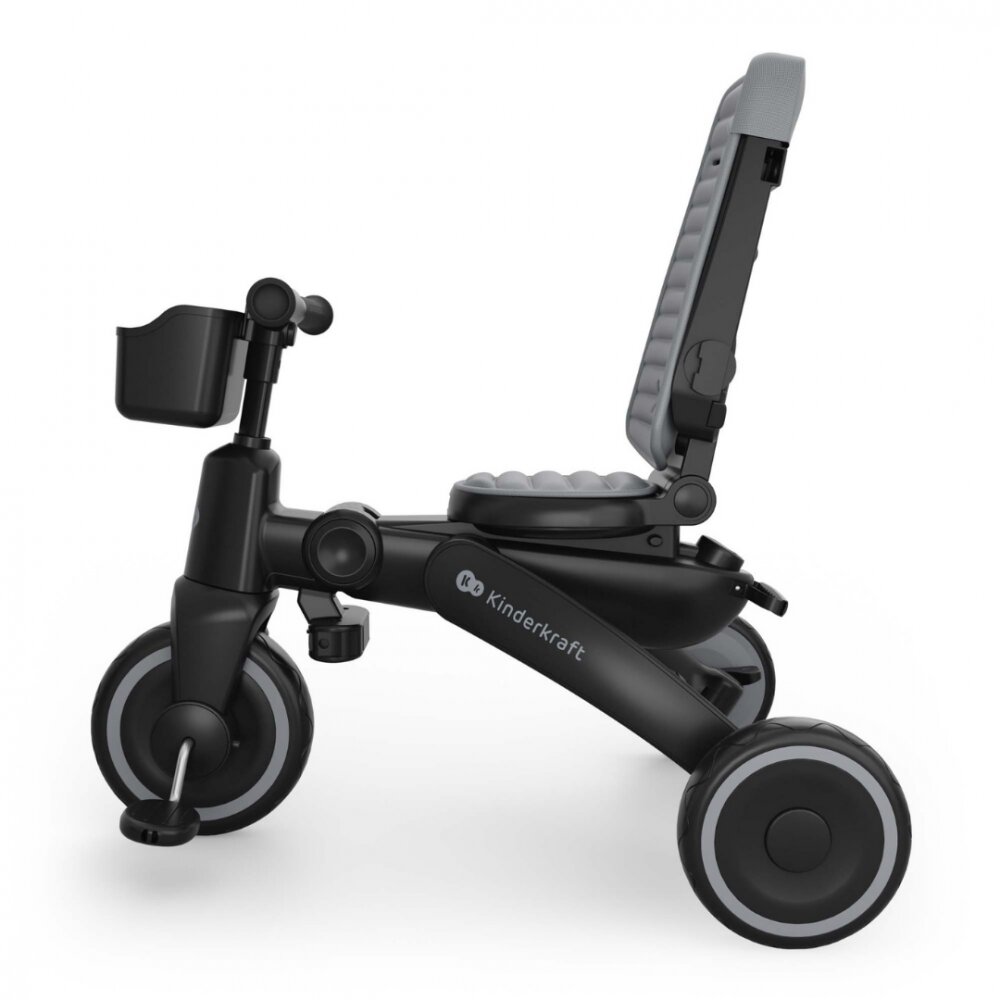 KINDERKRAFT Tricicleta pentru copii Jazz 3 Gri pliabila scaun rotativ spatar reglabil maner ajustabil