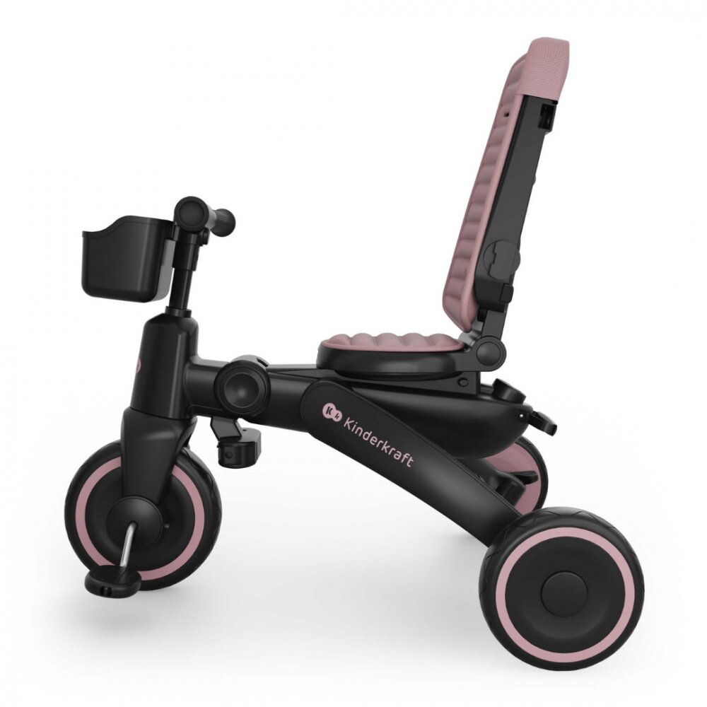 KINDERKRAFT Tricicleta pentru copii Jazz 3 Roz pliabila scaun rotativ spatar reglabil maner ajustabil