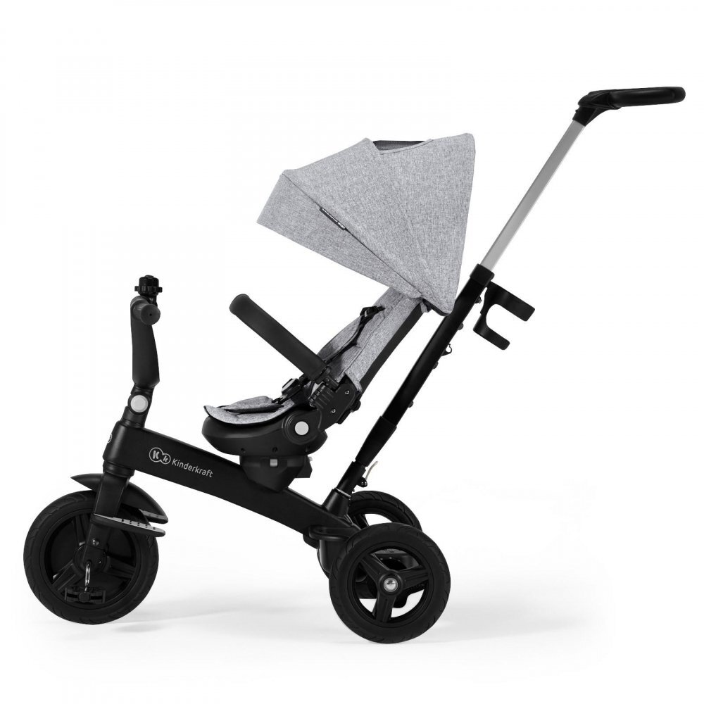 KINDERKRAFT Tricicleta pentru copii Twipper 5 in 1 cu scaun rotativ cadru din aliaj de magneziu spatar reglabil suport picioare maner telescopic accesorii