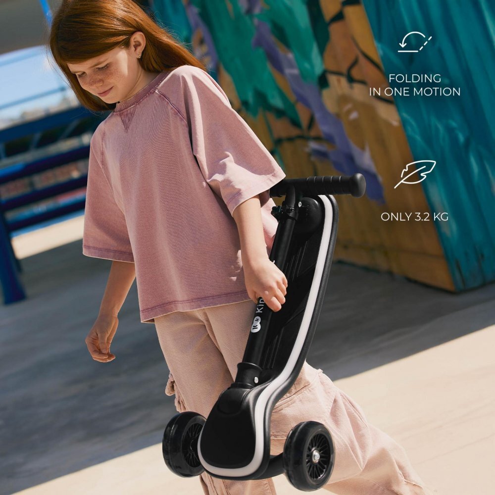 KINDERKRAFT Trotineta pentru copii Raket Pink pliabila platforma si roti LED ghidon reglabil greutate admisa 50 kg