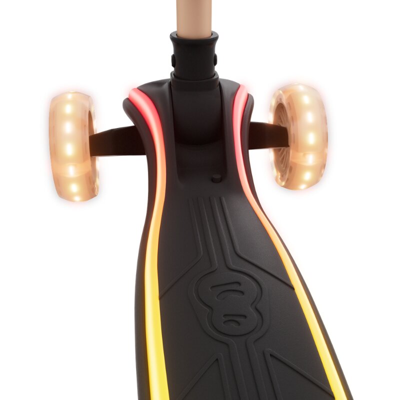 KINDERKRAFT Trotineta pentru copii Raket Up Beige pliabila reglabila cu lumini Led si scaunel