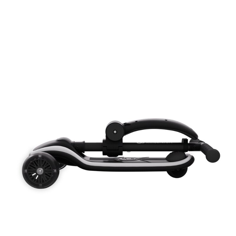 KINDERKRAFT Trotineta pentru copii Raket Up Black pliabila reglabila cu lumini Led si scaunel